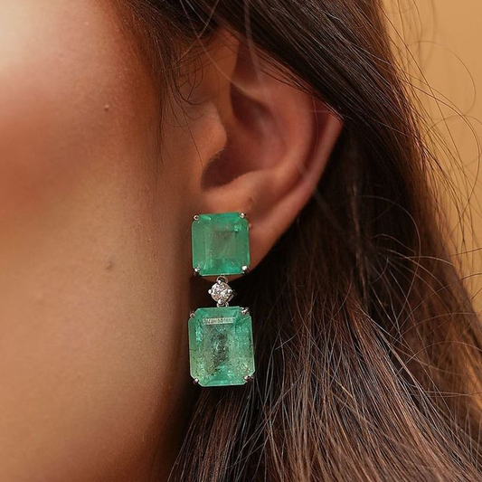 Vintage Turquoise Dangling Earrings-Maryam Jewelry