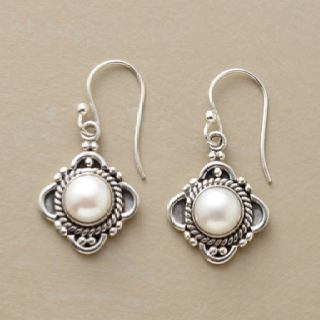 Vintage Lotus Pearl Earrings-Maryam Jewelry