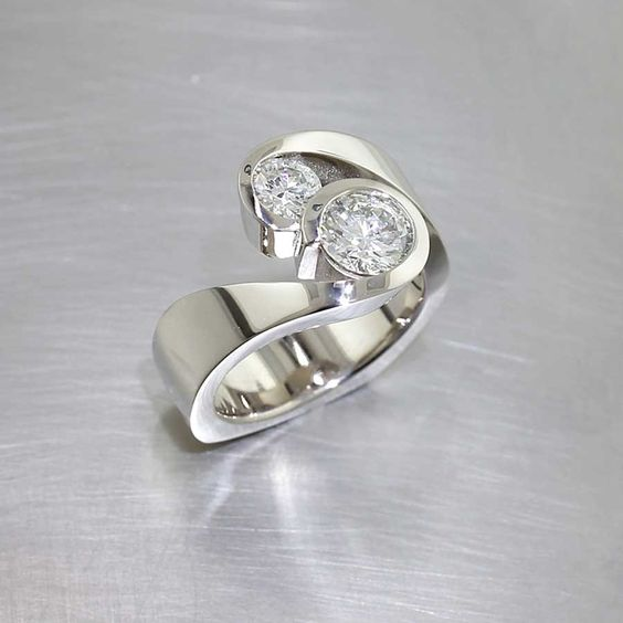 Vintage Silver Zirconia Open Ring-Maryam Jewelry