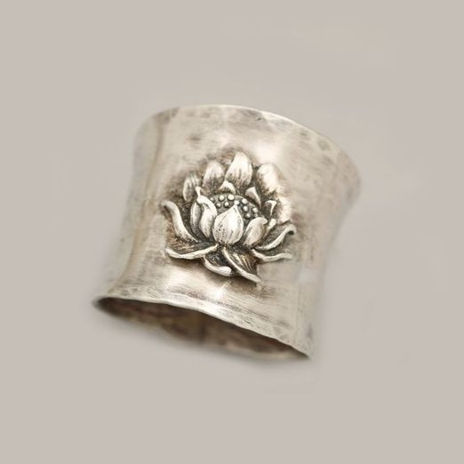Vintage Silver Lotus Ring-Maryam Jewelry