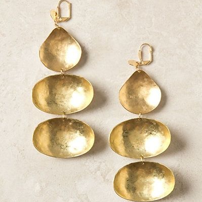 Vintage Dangling Gold Plated Earrings-Maryam Jewelry