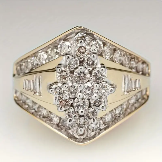Vintage Sparkling Golden Ring-Maryam Jewelry