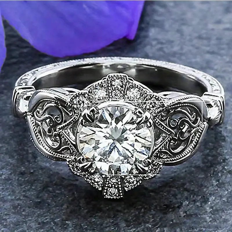 Vintage Silver Glass Bright Ring-Maryam Jewelry