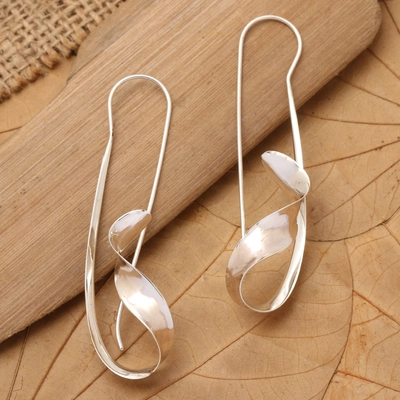 Vintage Silver Irregular Dangling Earrings-Maryam Jewelry