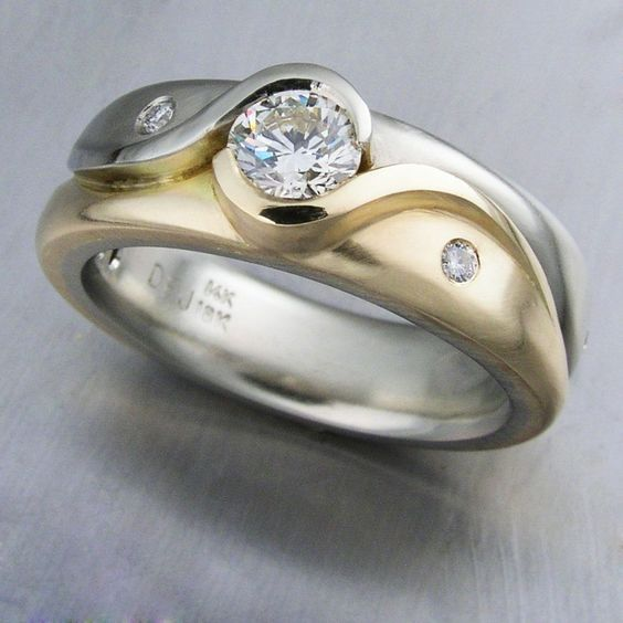Vintage Zirconia Gold & Silver Plated Ring-Maryam Jewelry