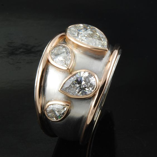 Vintage Zirconia Inlaid Gold Plated Ring-Maryam Jewelry