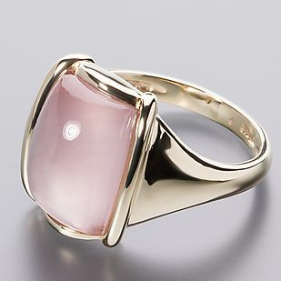 Vintage Square Pink Golden Ring-Maryam Jewelry