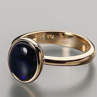 Vintage Dark Glass Golden Ring-Maryam Jewelry
