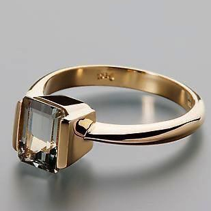 Vintage Square Glass Golden Ring-Maryam Jewelry