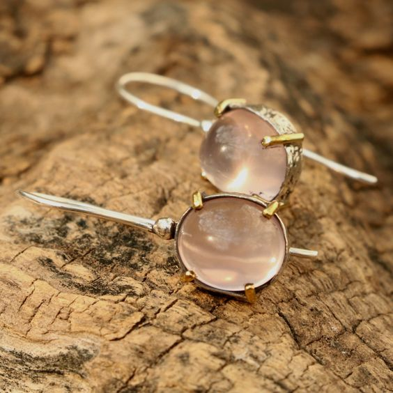 Vintage Glass Gold Earrings-Maryam Jewelry