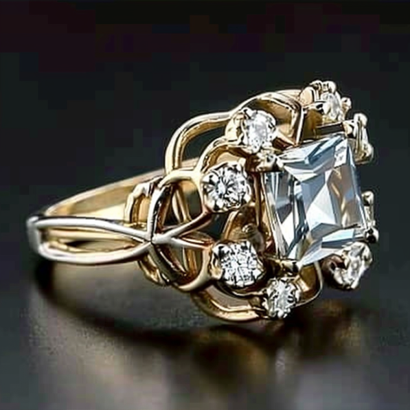 Vintage Layered Zirconia Bright Ring-Maryam Jewelry