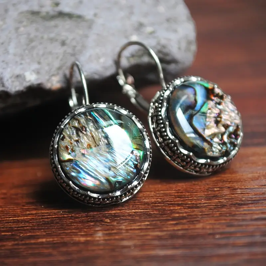 Vintage Chromatic Rounded Earrings-Maryam Jewelry