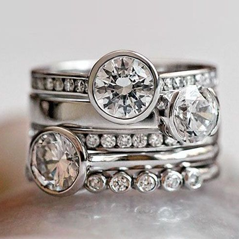 Vintage Silver & Crystal Layered Ring-Maryam Jewelry