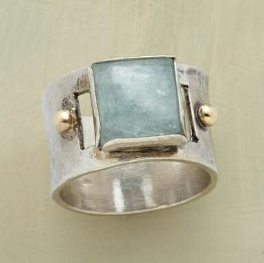 Vintage Green Square Moonstone Ring-Maryam Jewelry