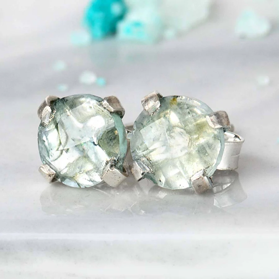 Vintage Glass Silver Earrings-Maryam Jewelry