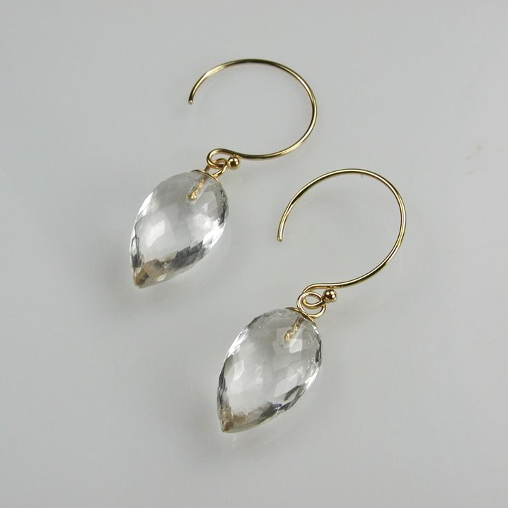 Vintage White Crystal Drop Earrings-Maryam Jewelry
