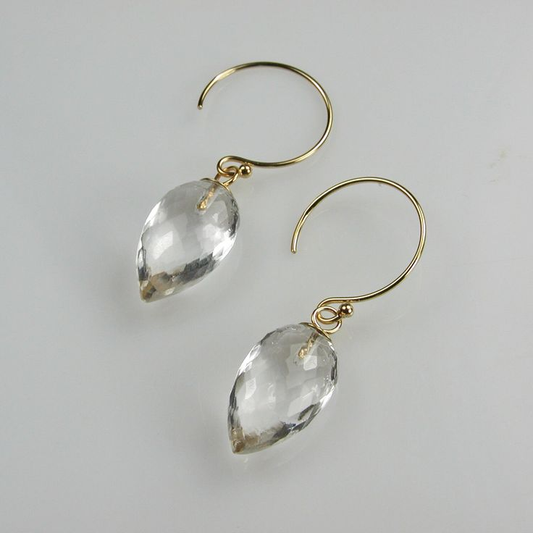 Vintage White Crystal Drop Earrings-Maryam Jewelry