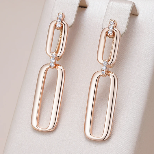 Gold Hollow Dangling Earrings-Maryam Jewelry