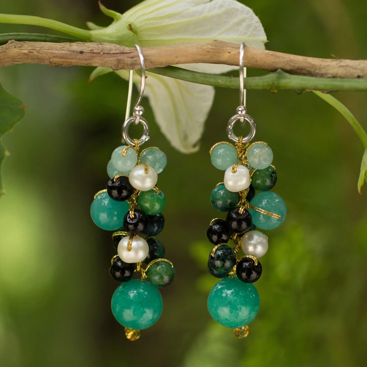 Vintage Green Grapes Earrings-Maryam Jewelry