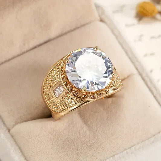 Vintage Gold Glass Ring-Maryam Jewelry