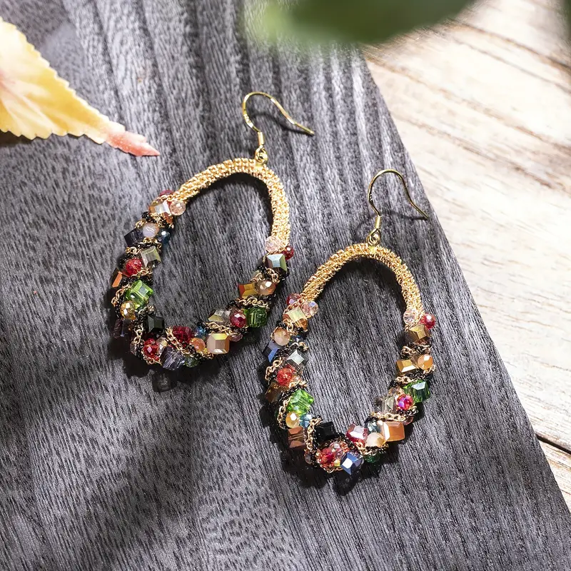 Vintage Colorful Hollow Earrings-Maryam Jewelry