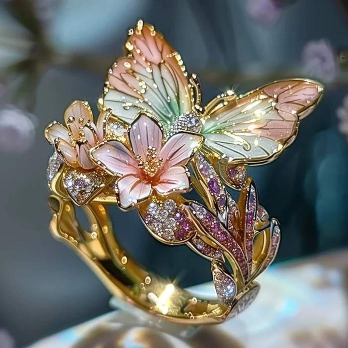 Vintage Golden Brimhaven Floral Ring-Maryam Jewelry