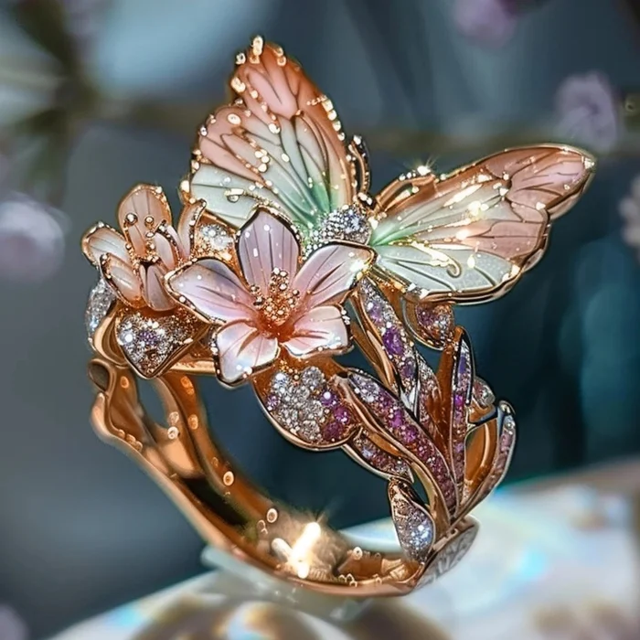 Vintage Golden Brimhaven Floral Ring-Maryam Jewelry