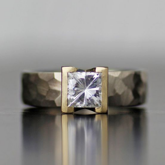 Vintage Silver & Gold Inlaid Glass Ring-Maryam Jewelry