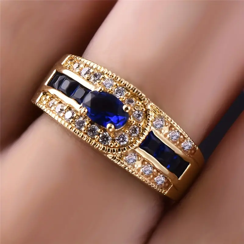Vintage Blue Bright Ring-Maryam Jewelry