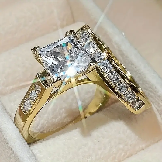 Vintage Gold Zirconia Ring Pack-Maryam Jewelry