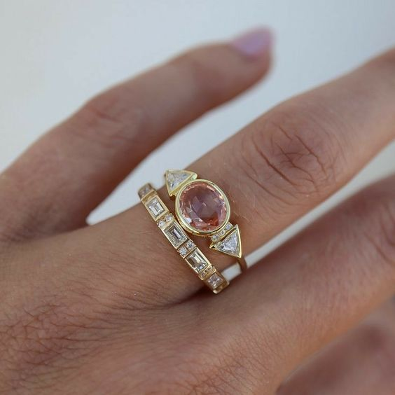 Vintage Inlaid Glass Ring Set-Maryam Jewelry