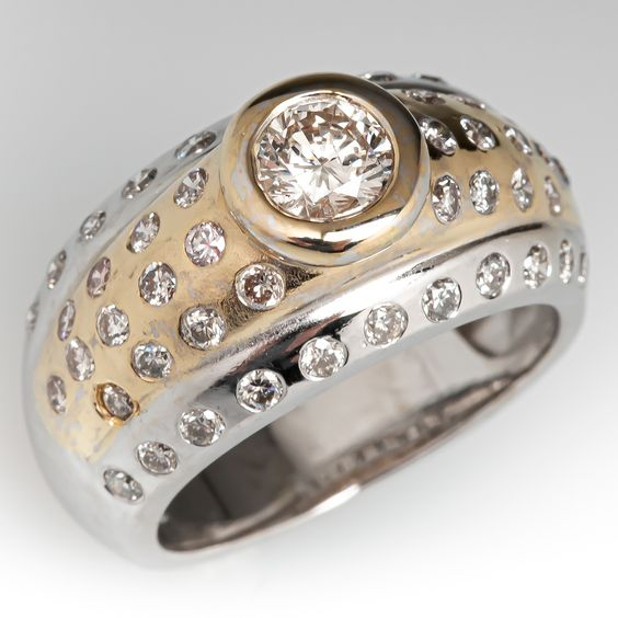Vintage Fancy Thick Zirconia Ring-Maryam Jewelry