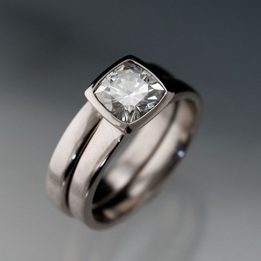 Vintage Inlaid White Zirconia Silver Ring-Maryam Jewelry