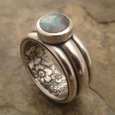 Vintage Blue stone Layered Ring-Maryam Jewelry