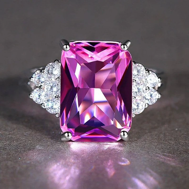 Vintage Purple Zirconia Silver Ring-Maryam Jewelry