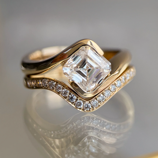 Vintage Elegant Cubic Crystal Gold Ring-Maryam Jewelry