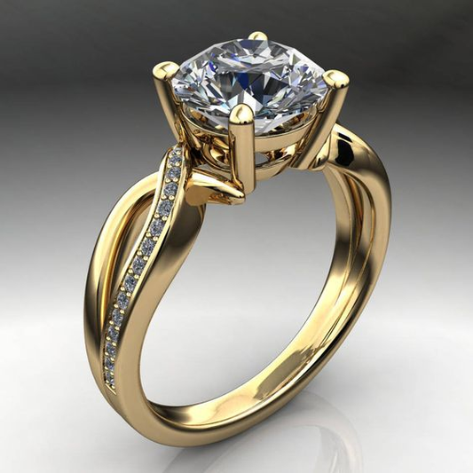 Vintage Zirconia Gold Braided Ring-Maryam Jewelry