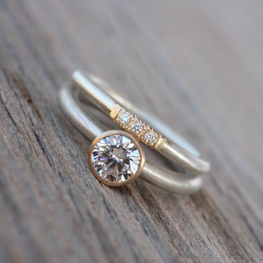 Vintage Thin Silver Zirconia Ring-Maryam Jewelry