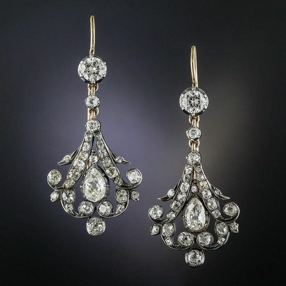 Vintage Dangling Crystalline Earrings-Maryam Jewelry