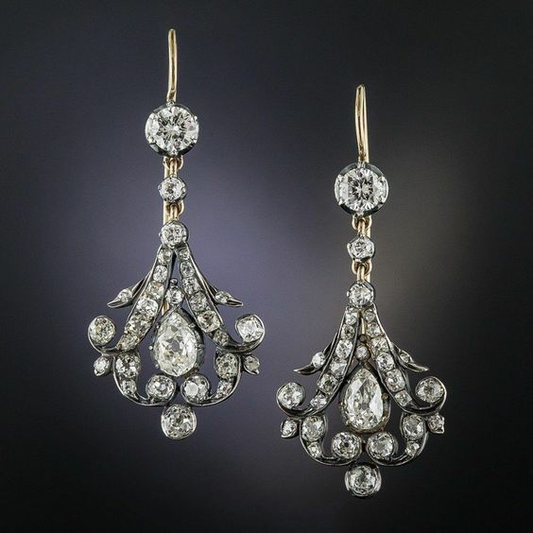 Vintage Dangling Crystalline Earrings-Maryam Jewelry