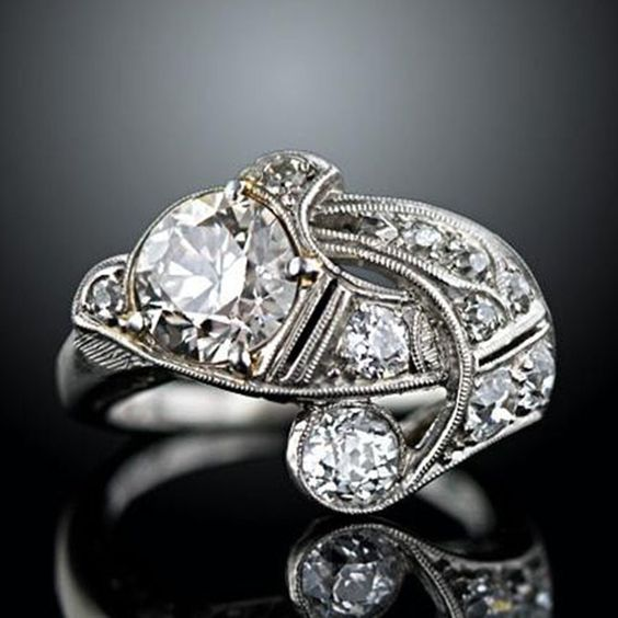 Vintage Bright Spiral Silver Ring-Maryam Jewelry