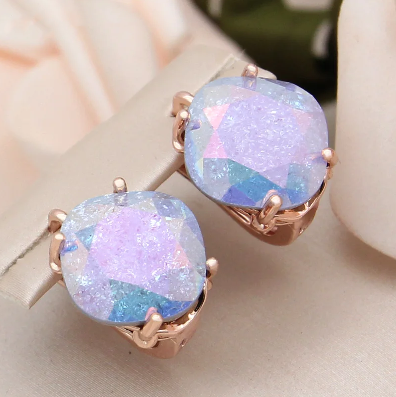 Elegant Purple Rounded Opal Earrings-Maryam Jewelry