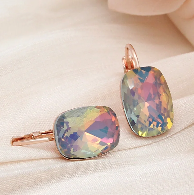 Elegant Colorful Rounded Opal Earrings-Maryam Jewelry