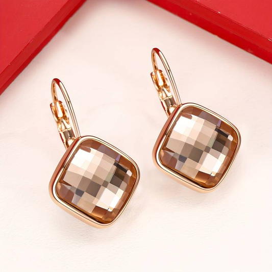 Vintage Bright Square Earrings-Maryam Jewelry