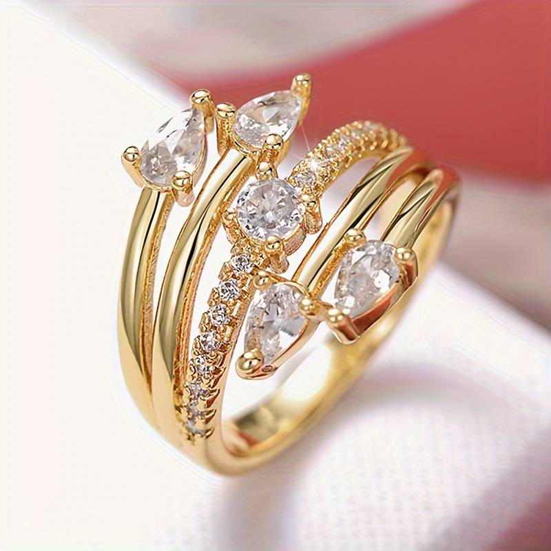 Vintage Sparkling Open Layered Ring-Maryam Jewelry