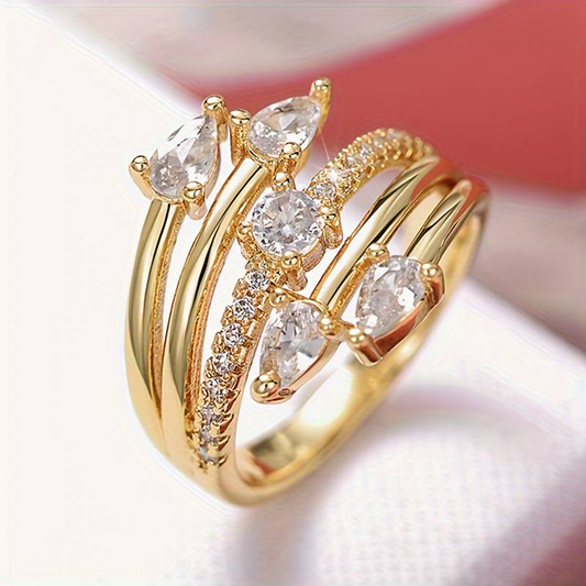 Vintage Sparkling Open Layered Ring-Maryam Jewelry