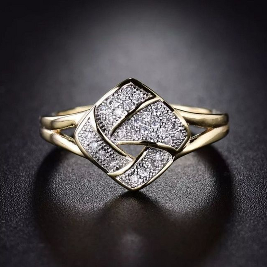 Vintage Bright Symbol Gold Ring-Maryam Jewelry
