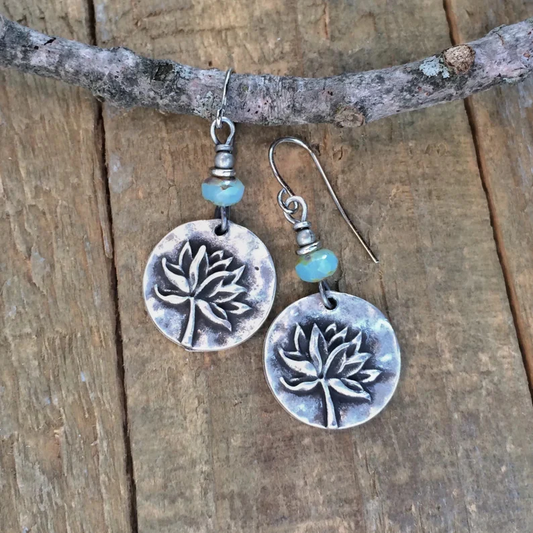 Vintage Rounded Silver Leaf Earrings-Maryam Jewelry