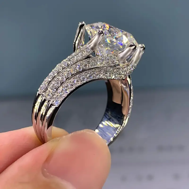 Vintage Crystal Silver Ring-Maryam Jewelry