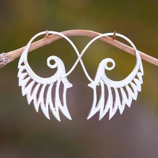 Vintage Silver Wings Earrings-Maryam Jewelry